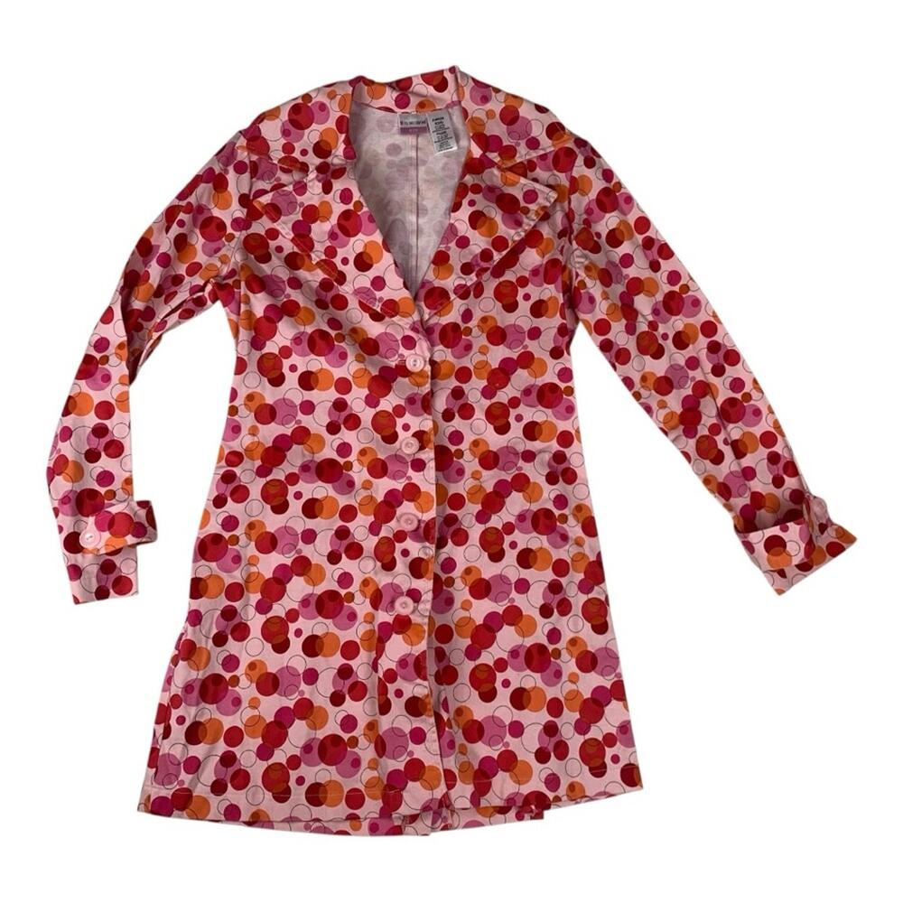 No Boundaries size small xs y2k polka dot long blazer lightweight jacket pink or